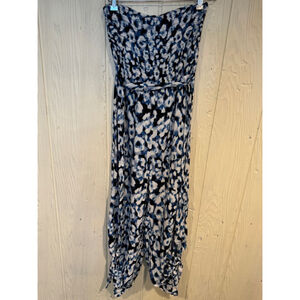 Ivy Street Strapless Jumpsuit Small Blue White